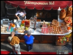 cupcakes, fruits au goum à Moscou.
